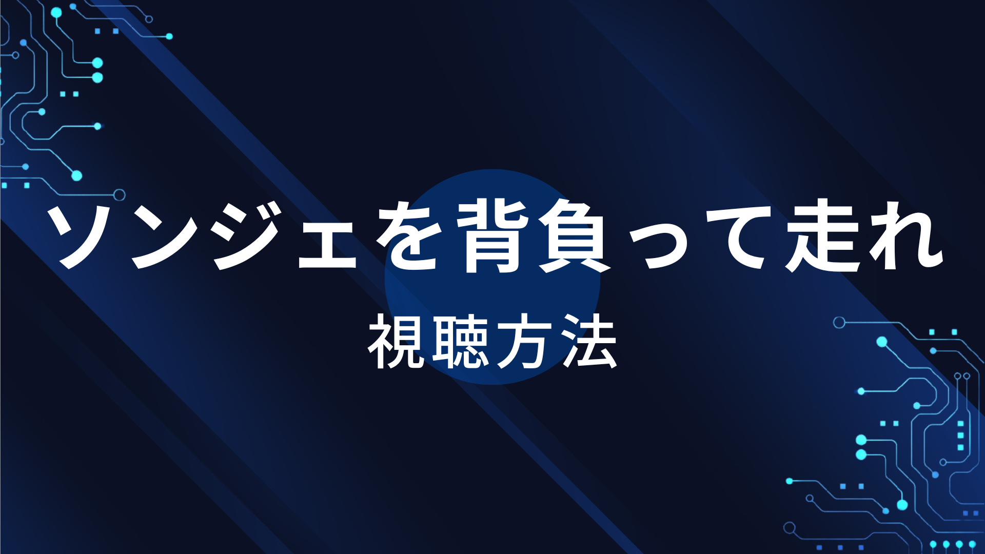 ソンジェを背負って走れ